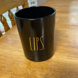 Rae Dunn “Lips” make up brush storage.